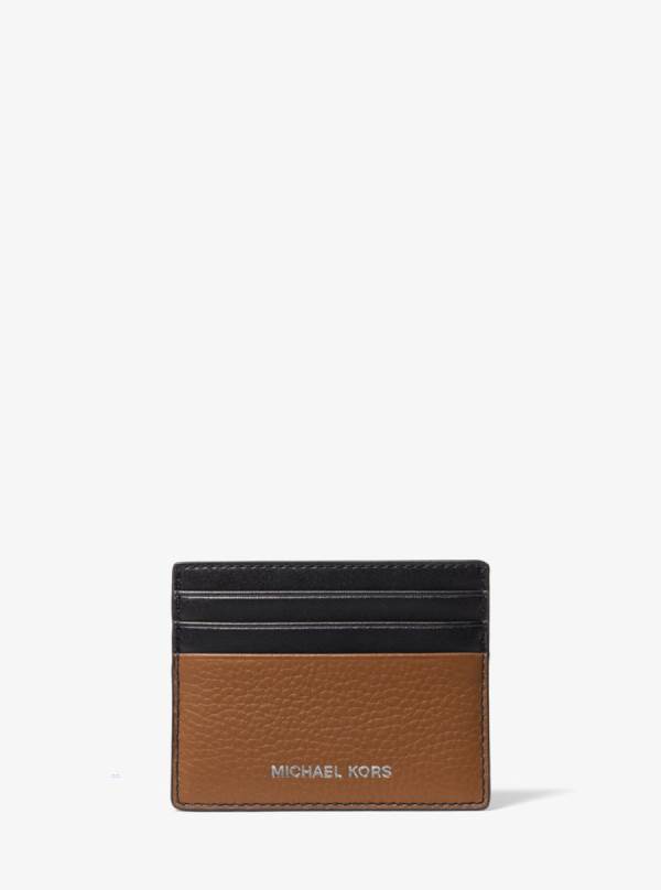 Panske Penazenky Michael Kors Cooper Pebbled Leather Tall Card Case Hnede - Doplnky Michael Kors Lacne | SDHMW-0938
